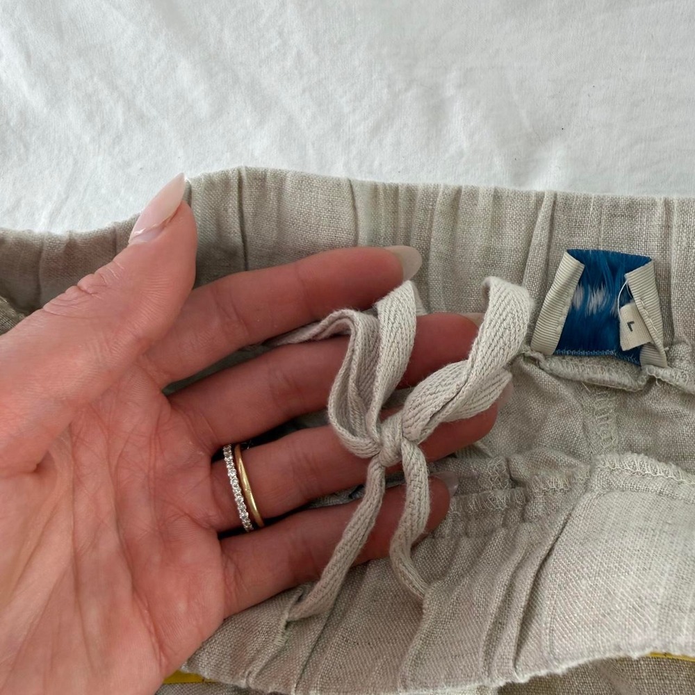 Bound Linen Pull On Tapered Pants Mens L Lightweight Old Money Beachy Coastal - Picture 3 of 8